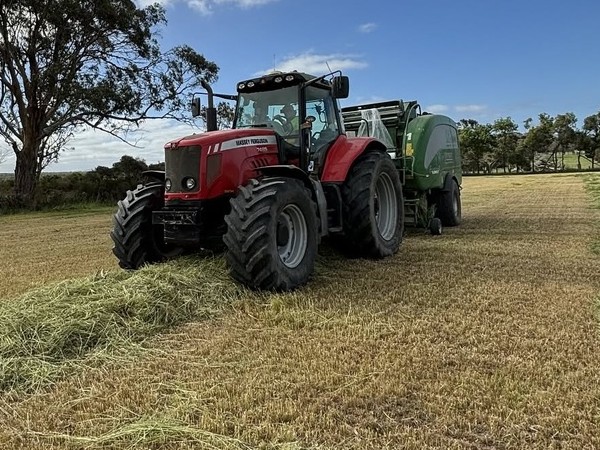 Bailing hay